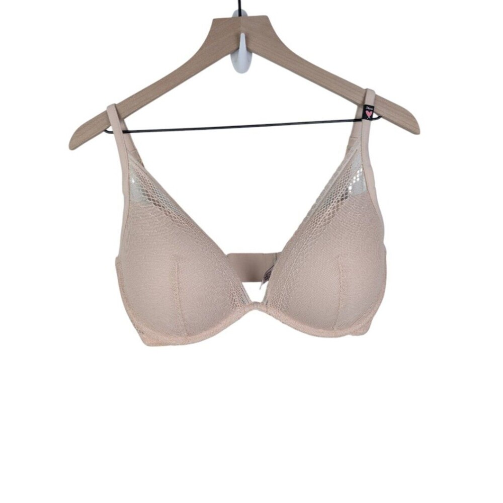 NWT Incredible by Victoria's Secret Plunge Push Up Bra | 34DD | Nude